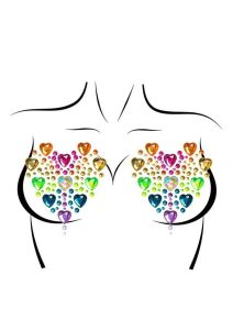 Leg Avenue Prism Nipple Jewels Stickers and Body Glitter (2 Packets) - Multicolor
