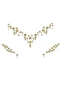 Leg Avenue Star Sign Face Jewels Sticker - Gold