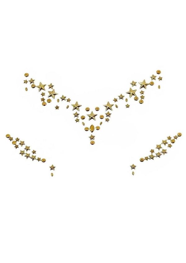 Leg Avenue Star Sign Face Jewels Sticker - Gold