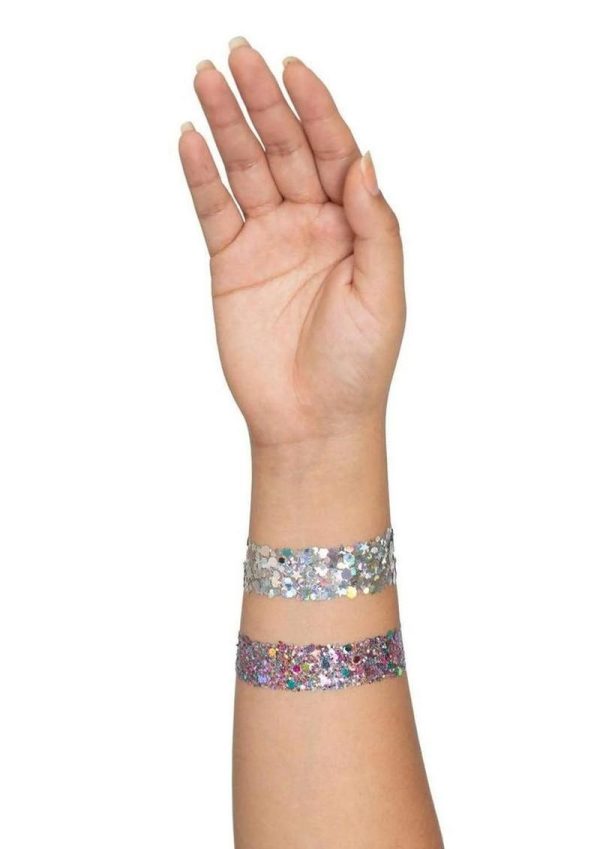 Leg Avenue Vibe Neon Black Light Face Jewels Stickers and Body Glitter (2 Packets) - Multicolor - Image 3