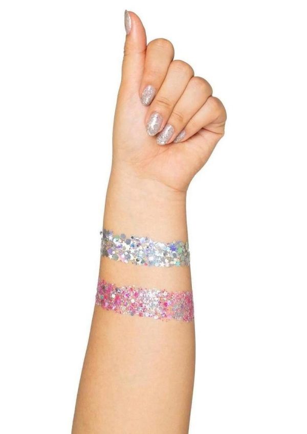 Leg Avenue Cambria Nipple Jewels Stickers and Body Glitter (2 Pack) - Clear - Image 3