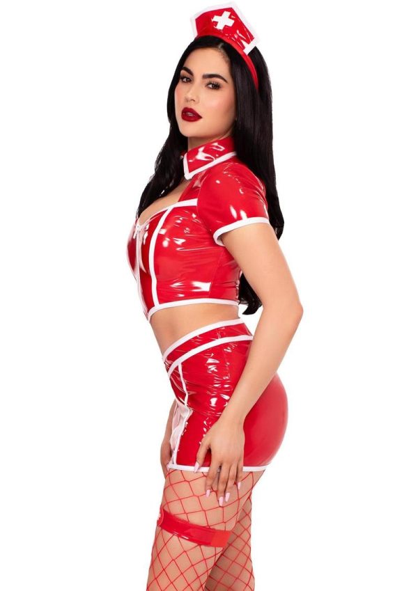 Leg Avenue Red Alert Nurse Costume (4 Piece) - Red - Medium - Image 4