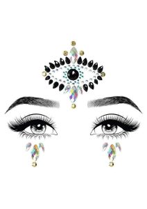 Leg Avenue Divinity Face Jewels Stickers and Body Glitter (2 Packets) - Multicolor
