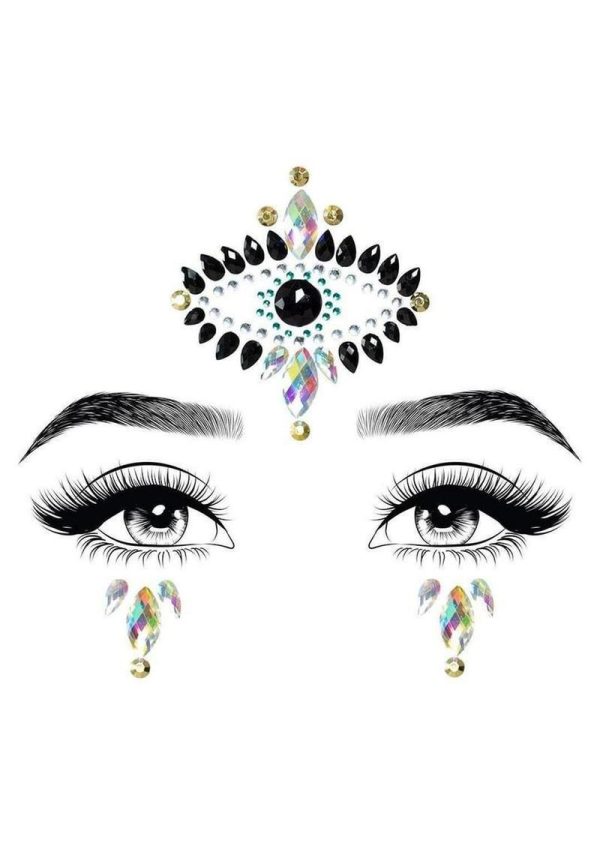 Leg Avenue Divinity Face Jewels Stickers and Body Glitter (2 Packets) - Multicolor