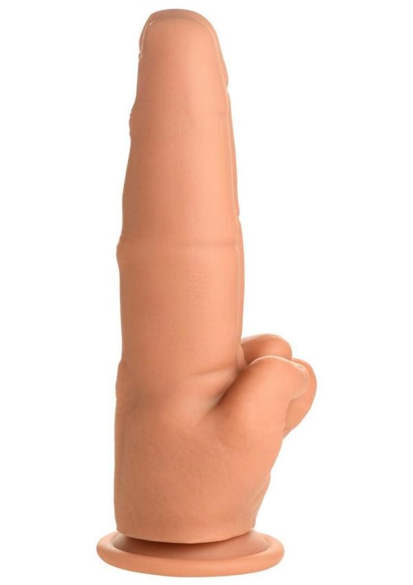 Master Series The Pleaser Double Finger Silicone Dildo - Vanilla - Image 3
