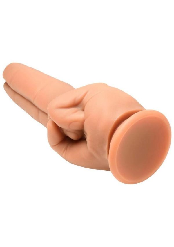 Master Series The Pleaser Double Finger Silicone Dildo - Vanilla - Image 4