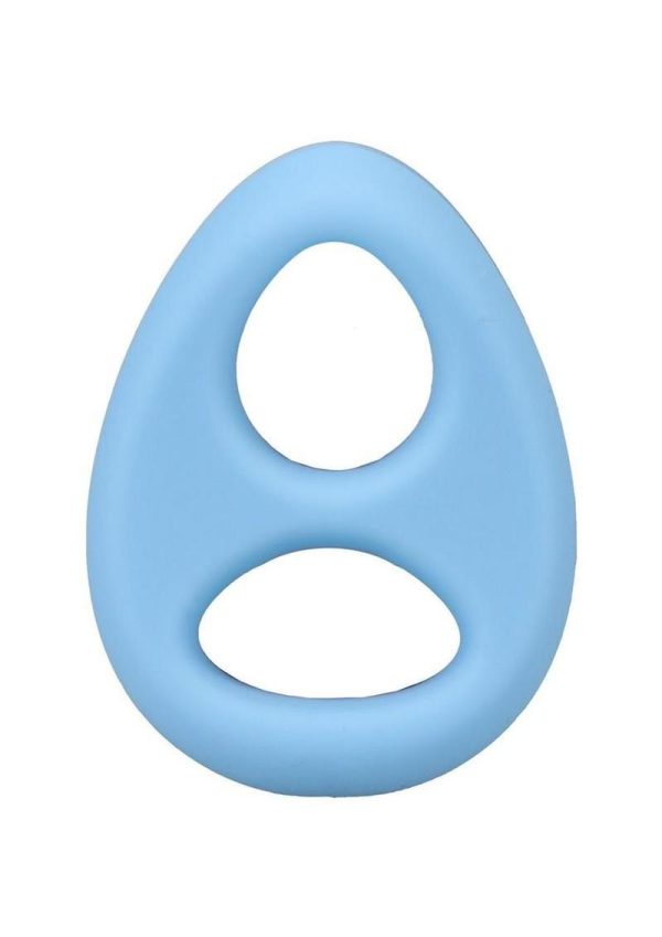 Rock Solid The Code Silicone Cock Ring with Bandana - Light Blue/White - Image 3