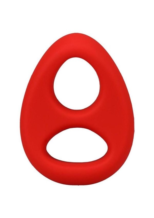Rock Solid The Code Silicone Cock Ring with Bandana - Red/Black - Image 3