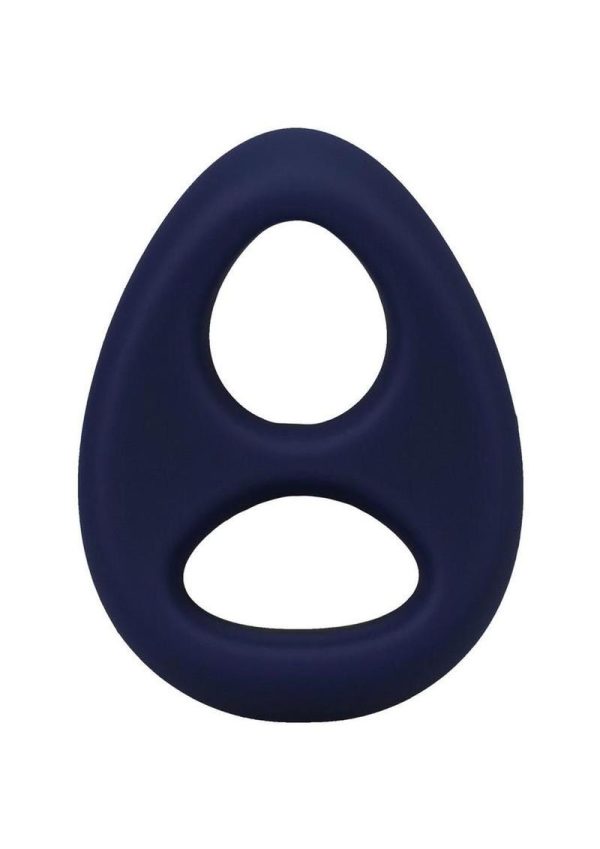 Rock Solid The Code Silicone Cock Ring with Bandana - Navy Blue/Black - Image 3