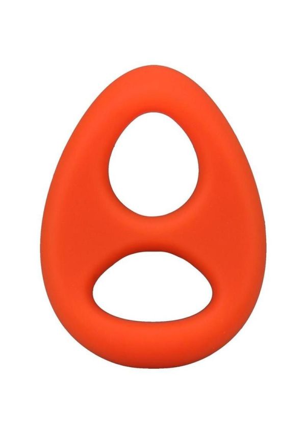Rock Solid The Code Silicone Cock Ring with Bandana - Orange/Black - Image 3