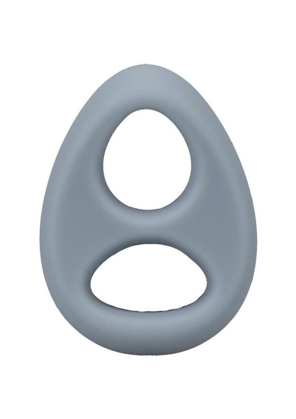 Rock Solid The Code Silicone Cock Ring with Bandana - Gray/Black - Image 3