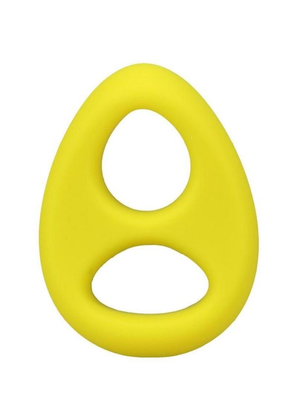 Rock Solid The Code Silicone Cock Ring with Bandana - Yellow/Black - Image 3