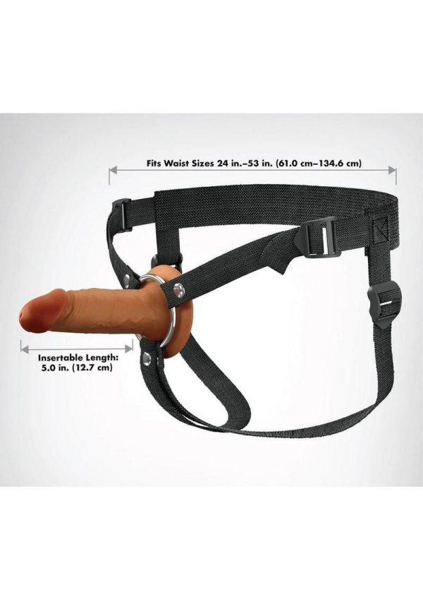 Fantasy X-Tensions Elite Silicone Dual Density Hollow Strap-On 5in - Caramel - Image 4