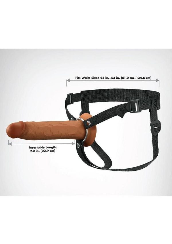 Fantasy X-Tensions Elite Silicone Dual Density Hollow Strap-On 9in - Caramel - Image 4