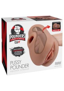 PDX Plus Pussy Pounder Squeeze Stroker - Pussy - Caramel