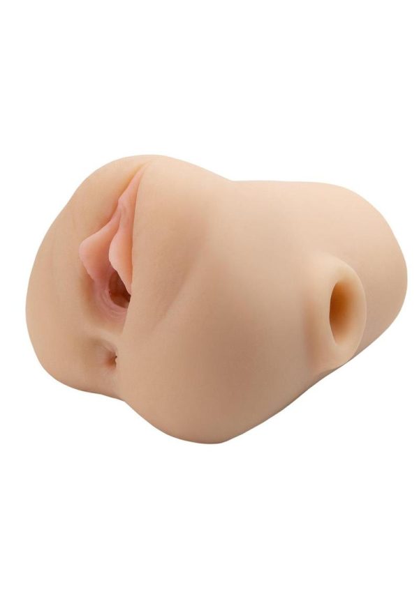PDX Plus Double Pounder Vibrating Squeeze Stroker - Pussy and Ass - Vanilla - Image 3