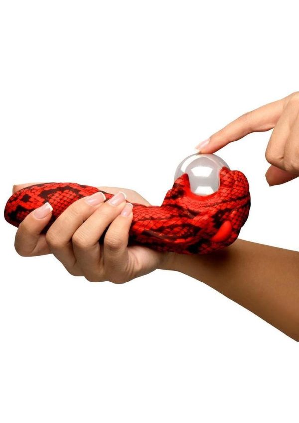 Creature Cocks Cobra Rechargeable Silicone Plasma Vibrator - Red/Black - Image 4