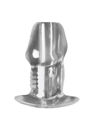 Master Series Dicked Hollow Anal Plug - Small - Clear