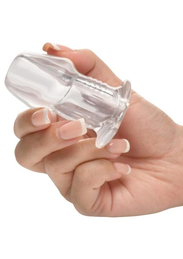 Master Series Dicked Hollow Anal Plug - Small - Clear - Image 4