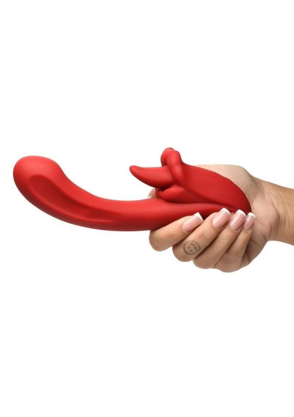 Lickgasm Lusty Licker Licking Rechargeable Silicone Vibrator - Red - Image 3