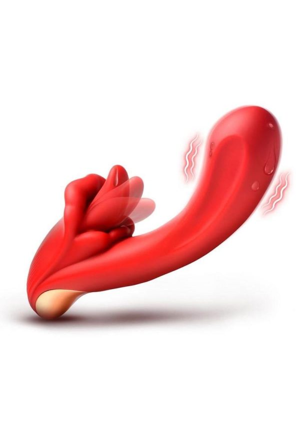 Lickgasm Lusty Licker Licking Rechargeable Silicone Vibrator - Red - Image 4