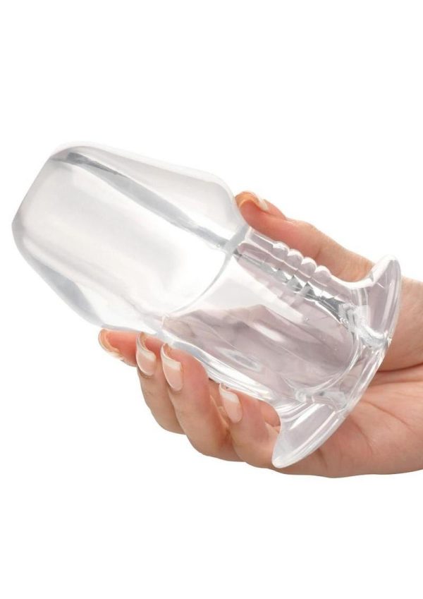 Master Series Dicked Hollow Anal Plug - Large - Clear - Image 4