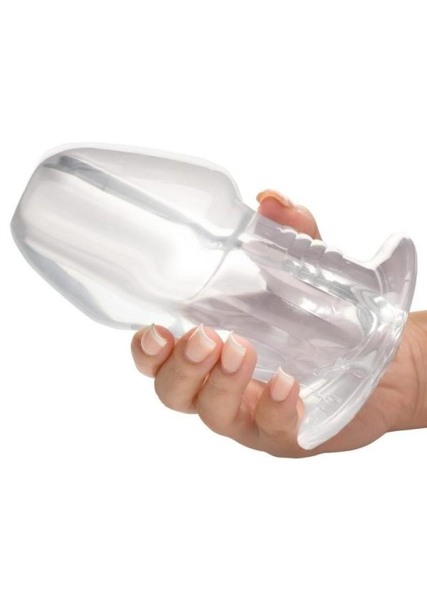 Master Series Dicked Hollow Anal Plug - XLarge - Clear - Image 4