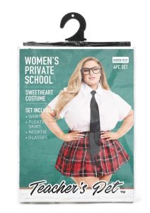 Teacher`s Pet Private School Sweetheart Costume (4 Piece) - Queen - Red/White