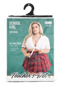 Teacher`s Pet Schoolgirl Costume (2 Piece) - Queen - Red/White