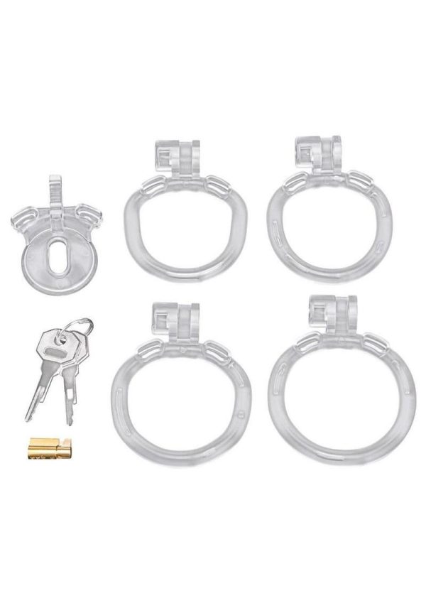 Blueline Acrylic See Thru Mini Cock Micro Chastity Cage - Clear - Image 4