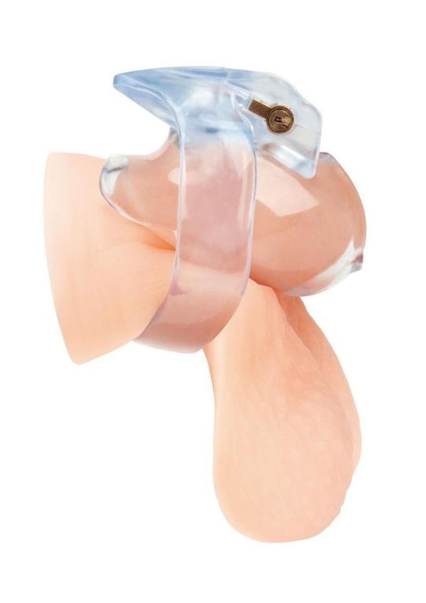 Blueline Small Dick Acrylic Mini Chastity Cage - Clear - Image 3