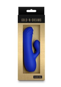 Gold-n-Dreams Sabrina Rechargeable Silicone Rabbit Vibrator - Blue
