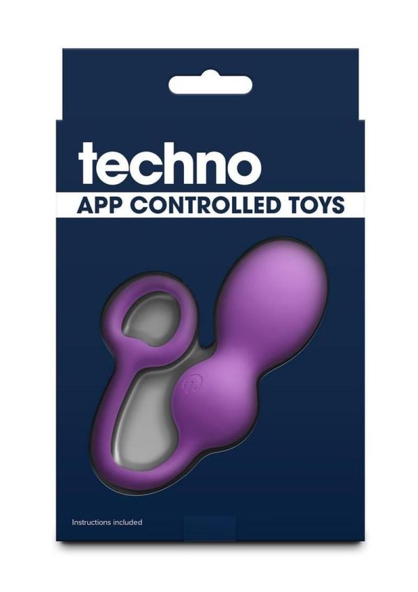 Techno Bop Rechargeable Silicone App Compatible Vibrator - Purple - Image 4