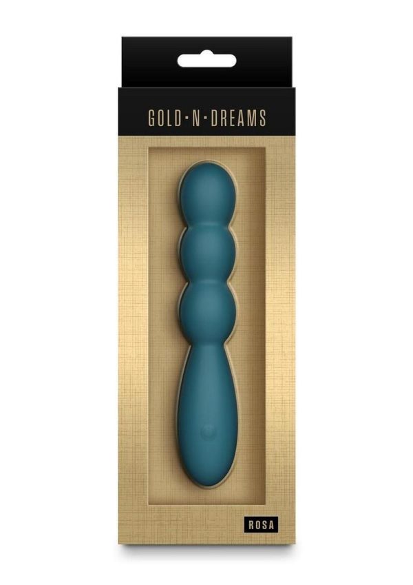 Gold-n-Dreams Rosa Rechargeable Silicone Vibrator - Teal