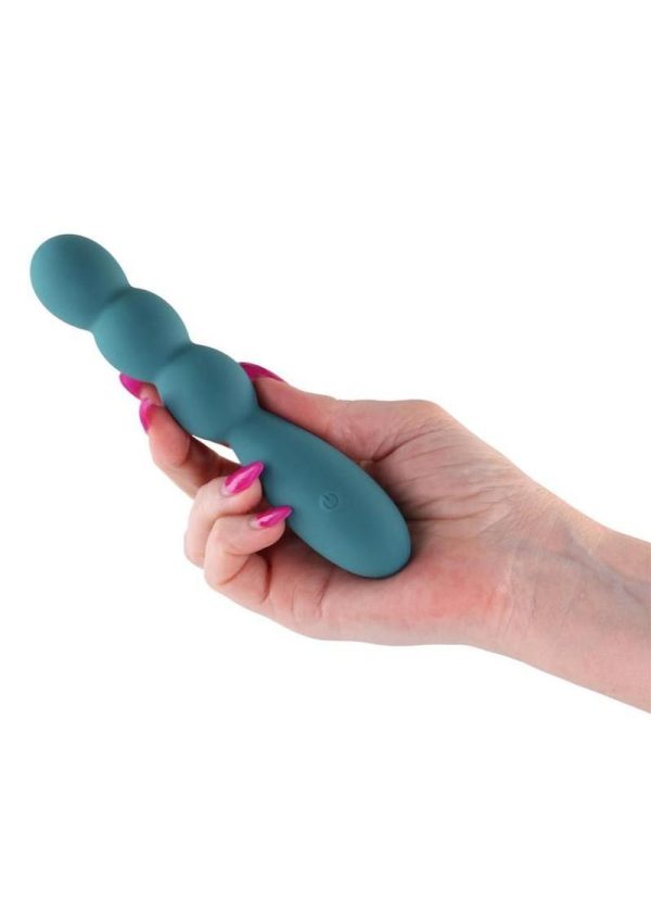 Gold-n-Dreams Rosa Rechargeable Silicone Vibrator - Teal - Image 3