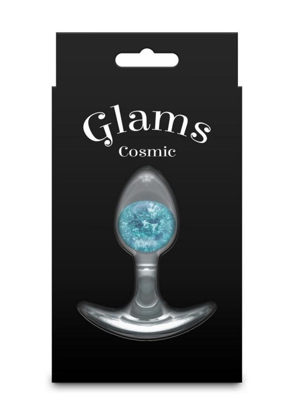 Glams Cosmic Silicone Anal Plug - Small - Clear/Blue - Image 4
