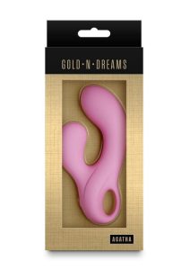 Gold-n-Dreams Agatha Rechargeable Silicone Rabbit Vibrator - Pink