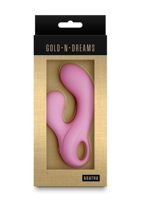 Gold-n-Dreams Agatha Rechargeable Silicone Rabbit Vibrator - Pink