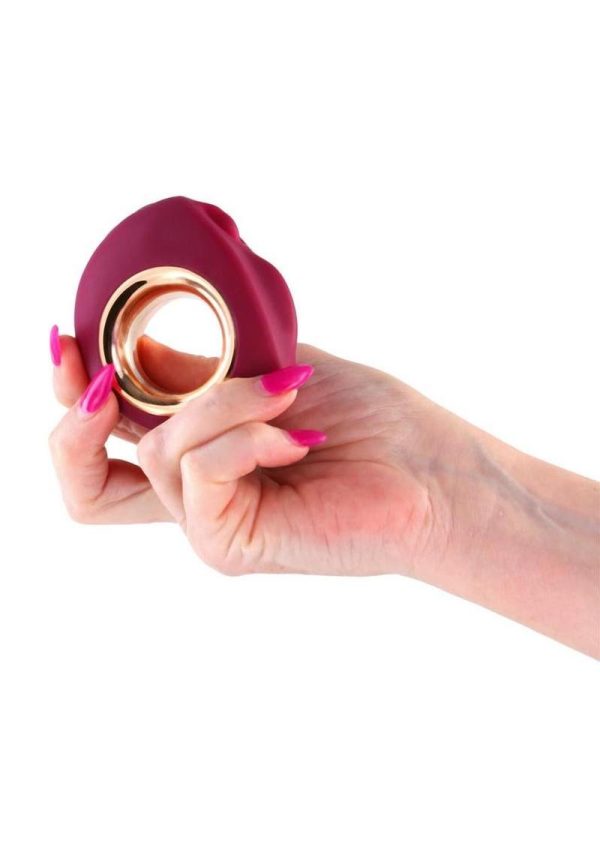 Gold-n-Dreams Minerva Rechargeable Silicone Vibrator - Magenta/Gold - Image 3