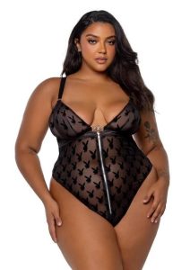 Playboy Bunny Charm Teddy - 1XLarge - Black