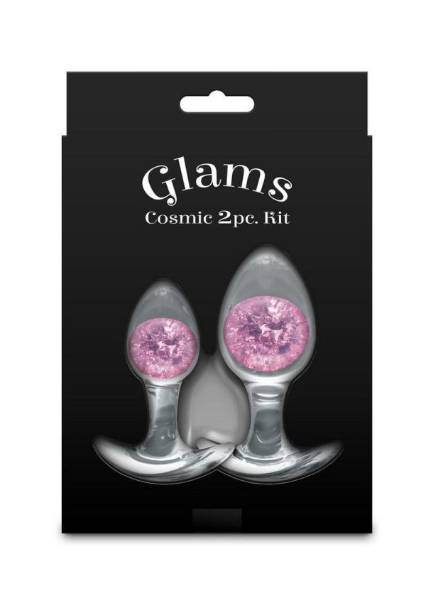 Cosmic Glams Silicone Anal Plug Kit (2pc Set) - Pink - Image 4