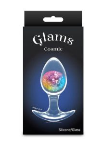 Cosmic Glams Silicone Anal Plug - Medium - Rainbow