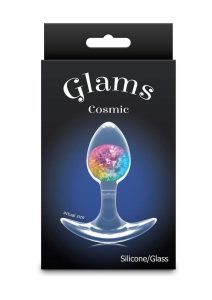 Cosmic Glams Silicone Anal Plug - Small - Rainbow