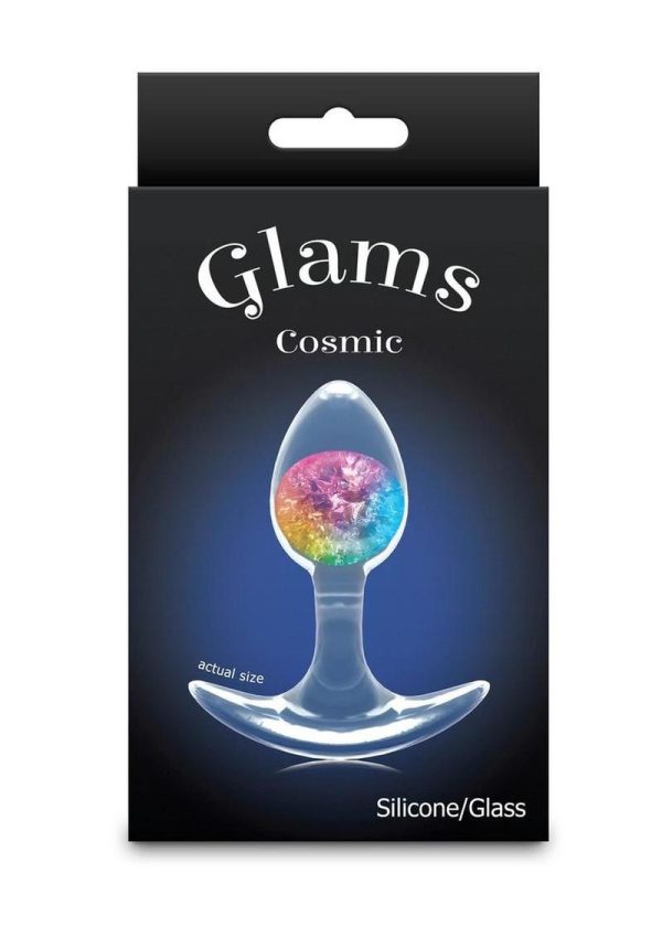 Cosmic Glams Silicone Anal Plug - Small - Rainbow