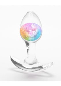 Cosmic Glams Silicone Anal Plug - Small - Rainbow