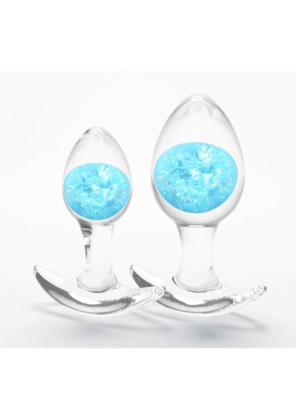 Cosmic Glams Silicone Anal Plug Kit (2pc Set) - Blue