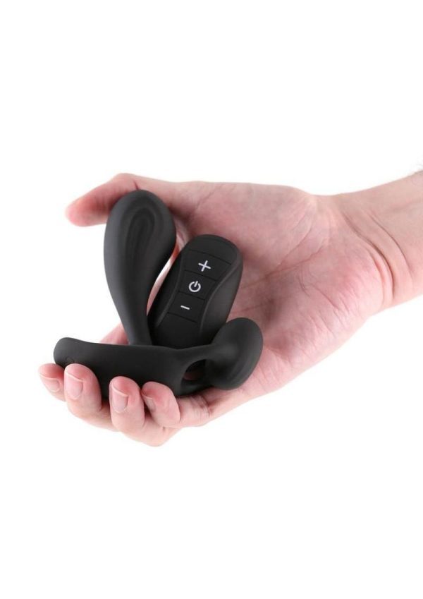 Renegade Echo Rechargeable Silicone Prostate Massager with Remote Control - Black - Image 3