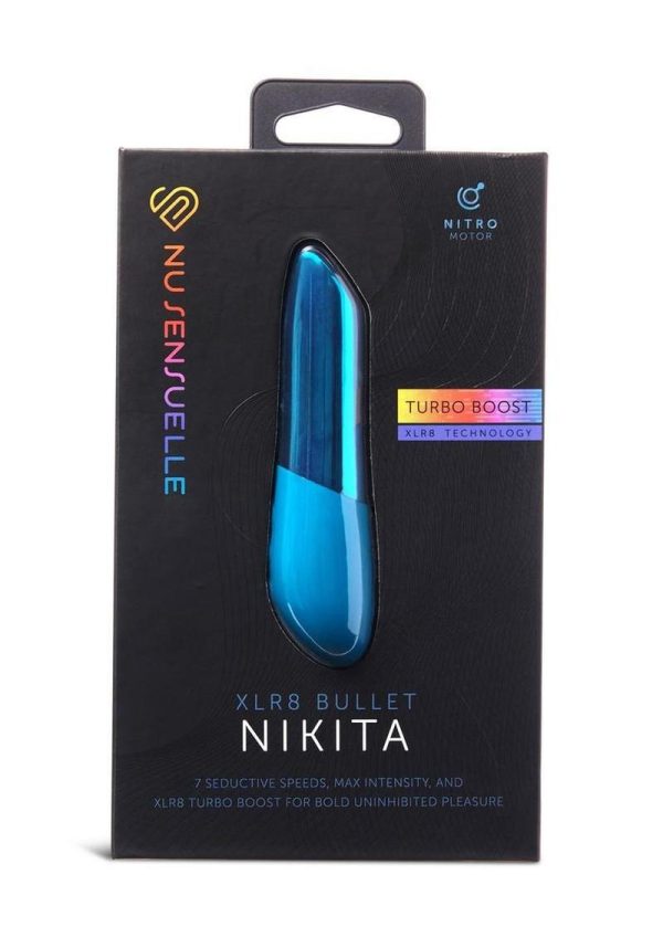 Nu Sensuelle Nikita Rechargeable Silicone Bullet with Nitro Motor - Deep Turquoise