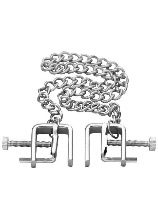 Master Series Pressure Vice Metal Nipple Clamps - Silver - Image 3