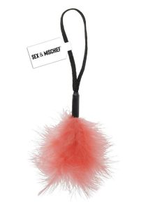 Sex and Mischief Peaches N CreaMe Wrist Feather Tickler - Orange/Black
